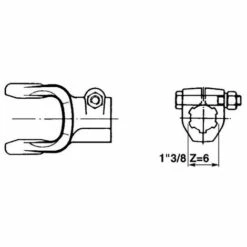 LEM SELECT Mâchoire Cannelée Avec Boulon 1 Pouce 3/8 Z6 Catégorie 1 -Motoculteur et accessoire Soldes 19090671 2