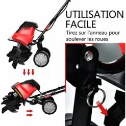 COSTWAY Motobineuse Électrique 1200W Profondeur Travail 22CM Largeur 35CM Avec Poignée Pliable Roues Réglables 4 Lames 11 COSTWAY Motobineuse Électrique 1200W Profondeur Travail 22CM Largeur 35CM Avec Poignée Pliable Roues Réglables 4 Lames -Motoculteur et accessoire Soldes 28158999 5