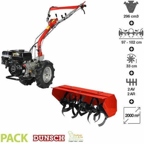 Motoculteur Diesel 5,9 CV 2 AV 2 AR Rotovator DU45296MF Dunsch - Rouge 3 Motoculteur Diesel 5,9 CV 2 AV 2 AR Rotovator DU45296MF Dunsch - Rouge